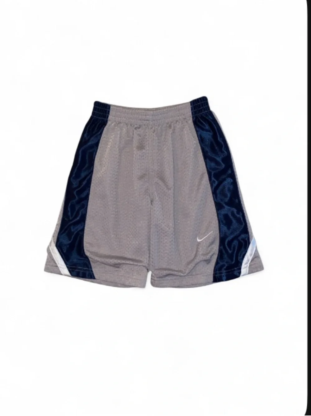 Nike Grey and Navy Mesh Sports Shorts